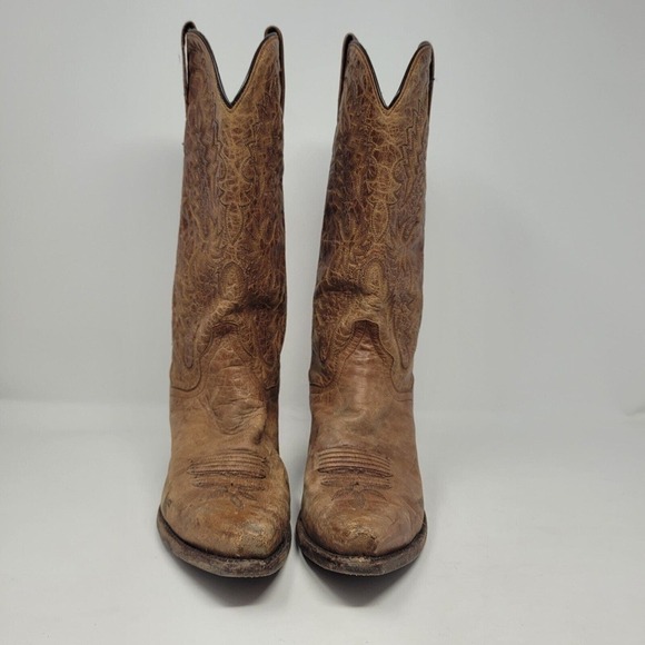 [SOLD]Dan Post Boots Womens 9.5M Santa Rosa Snip Toe Tan Western Cowboy DP3463 - Picture 3 of 10